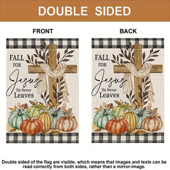 Fall Cross Garden Flag