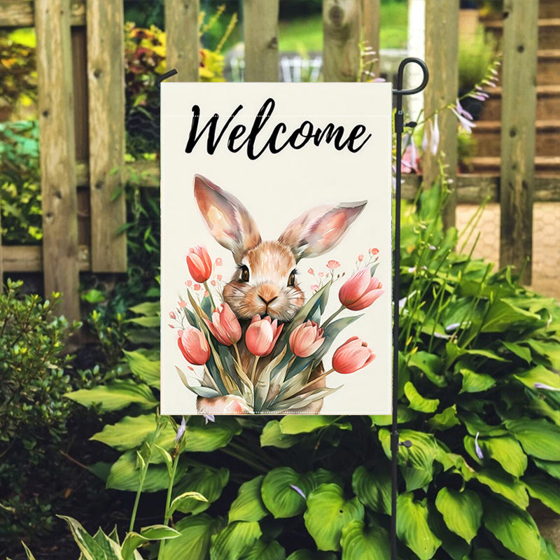 Easter Bunny Welcome Garden Flag