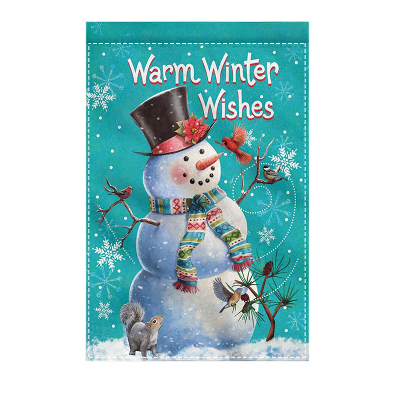 Merry Christmas Cute Snowman Winter Garden Flag