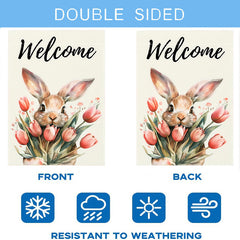 Easter Bunny Welcome Garden Flag