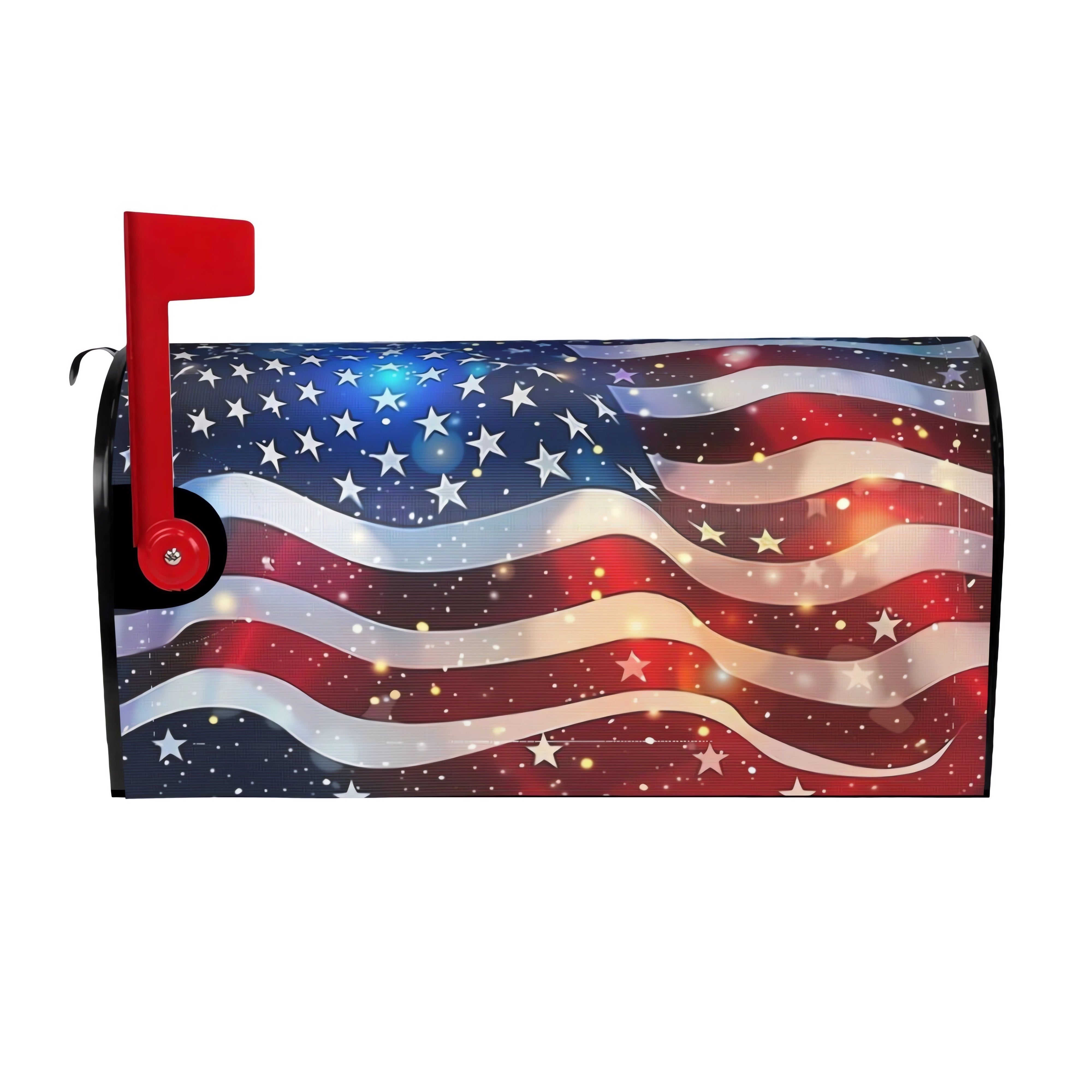 Vibrant American Flag Mailbox Cover Wrap