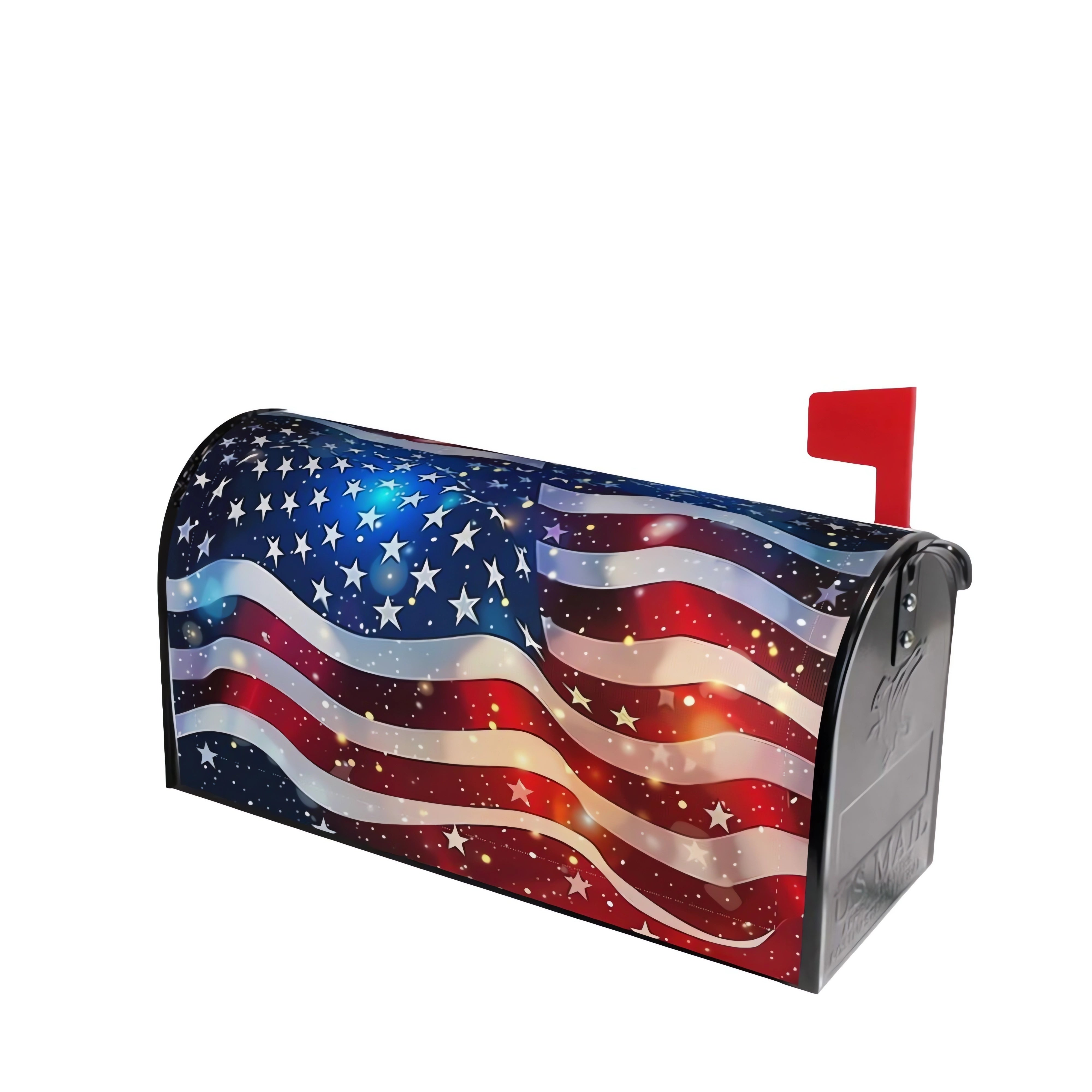 Vibrant American Flag Mailbox Cover Wrap