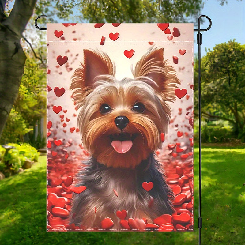 Yorkshire Terrier Valentine'S Day Garden Flag