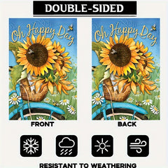 "Oh Happy Day" Sunflower & Bee Bicycle Garden Flag