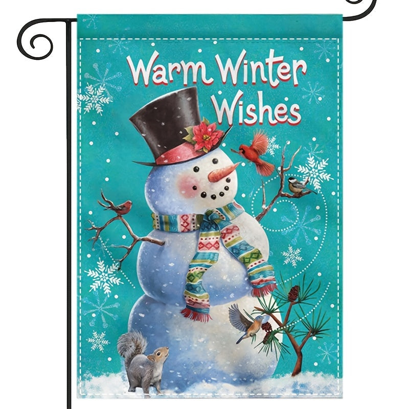 Merry Christmas Cute Snowman Winter Garden Flag