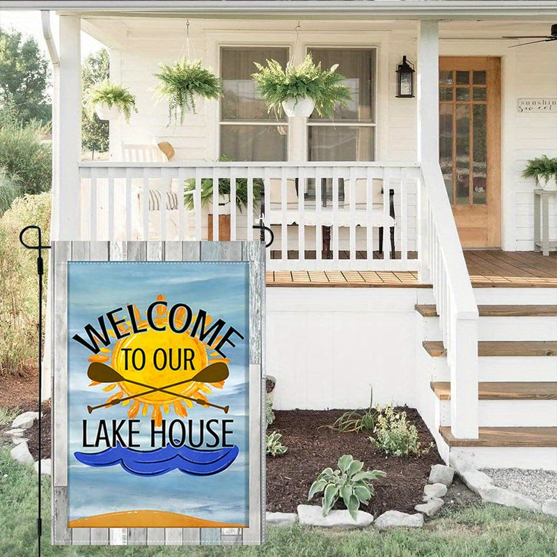 Welcome to Our Lake House" Double-Sided Garden Flag