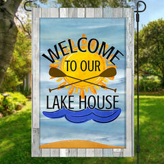 Welcome to Our Lake House" Double-Sided Garden Flag