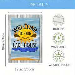 Welcome to Our Lake House" Double-Sided Garden Flag