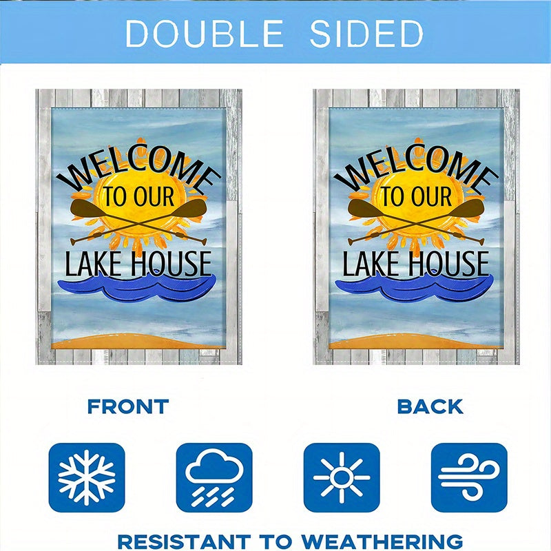 Welcome to Our Lake House" Double-Sided Garden Flag