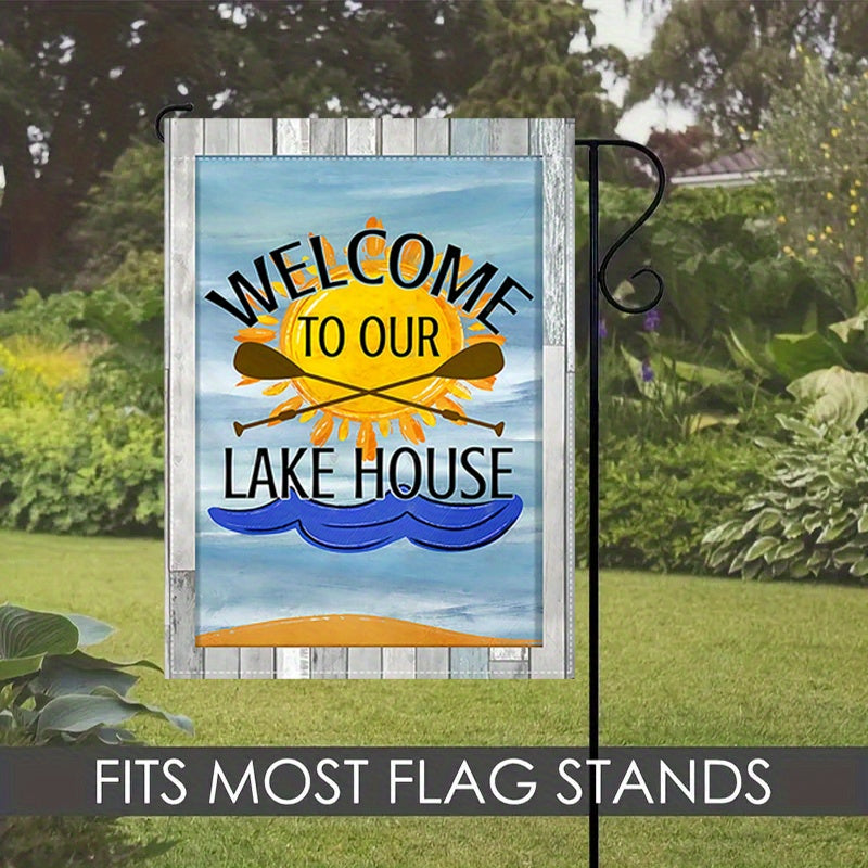 Welcome to Our Lake House" Double-Sided Garden Flag