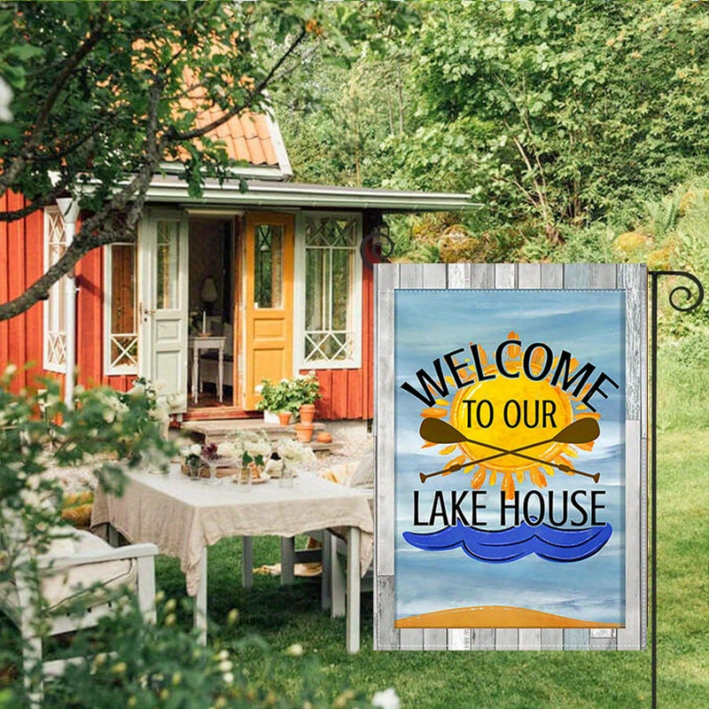 Welcome to Our Lake House" Double-Sided Garden Flag