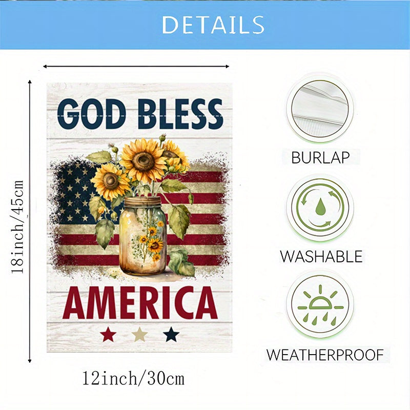 God Bless America" Sunflower Garden Flag