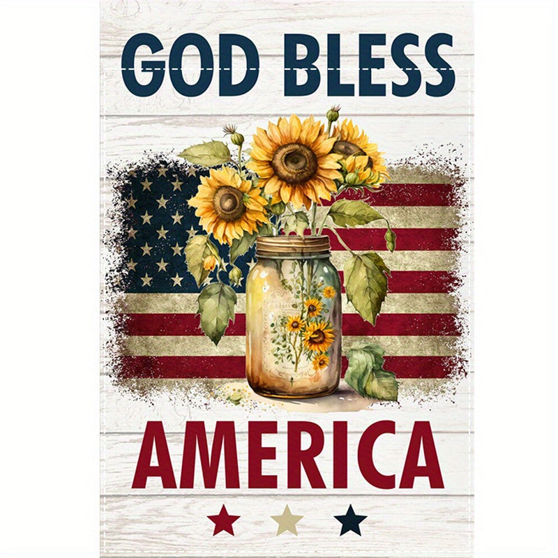 God Bless America" Sunflower Garden Flag