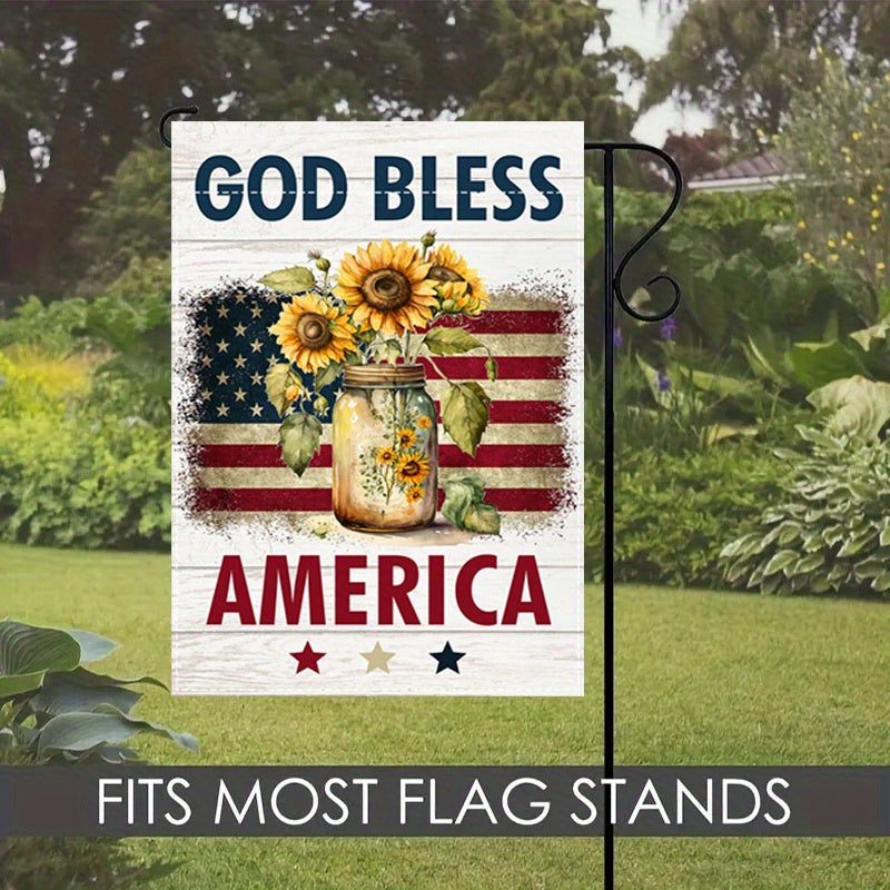 God Bless America" Sunflower Garden Flag