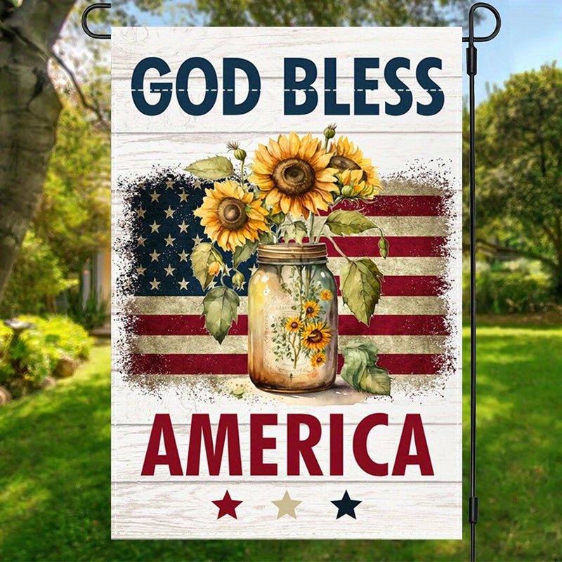 God Bless America" Sunflower Garden Flag