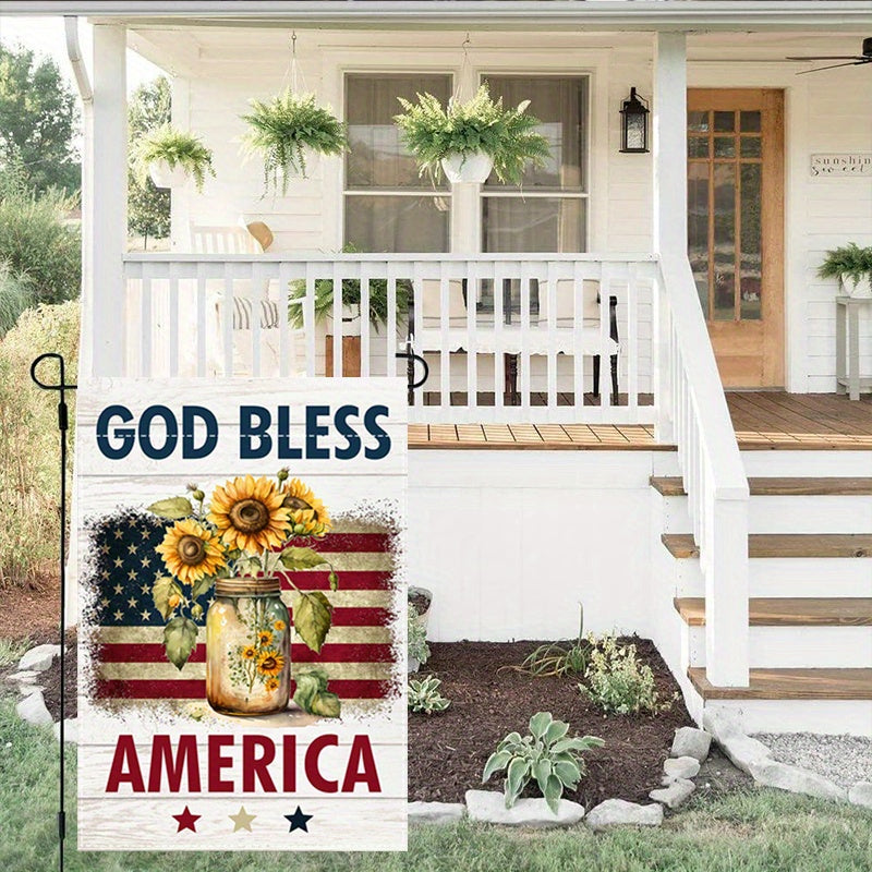 God Bless America" Sunflower Garden Flag