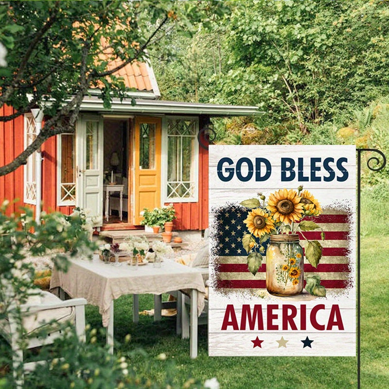 God Bless America" Sunflower Garden Flag