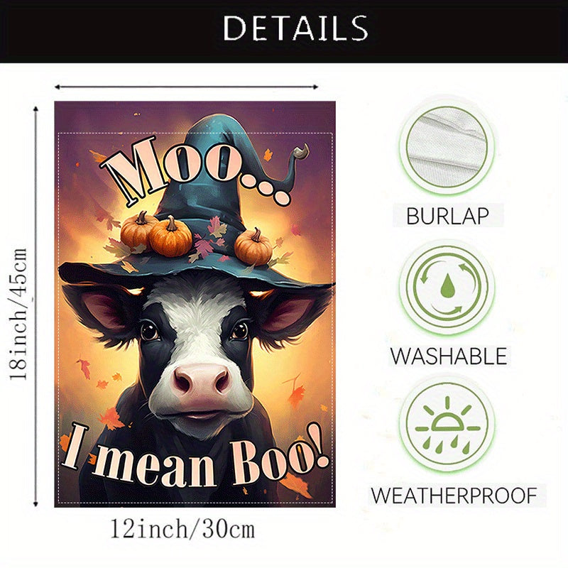 Cow Happy Halloween Garden Flag