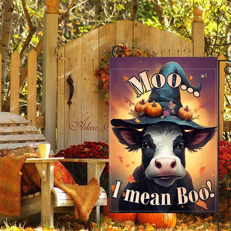 Cow Happy Halloween Garden Flag