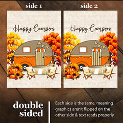 "Happy Camper" Fall Garden Flag