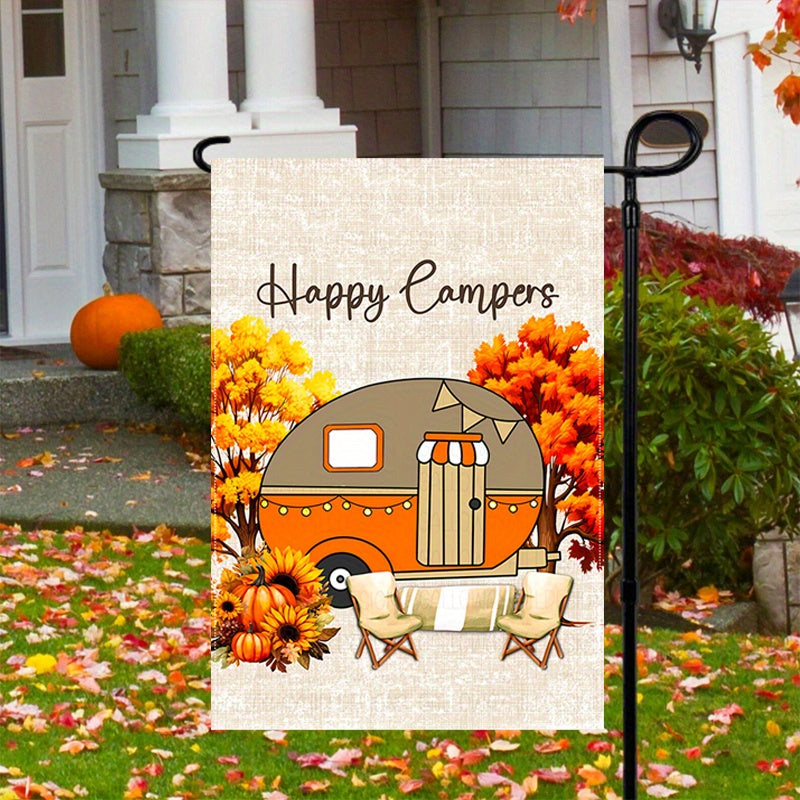 "Happy Camper" Fall Garden Flag