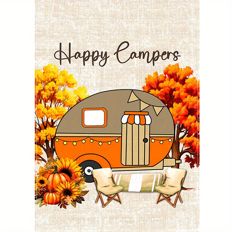 "Happy Camper" Fall Garden Flag