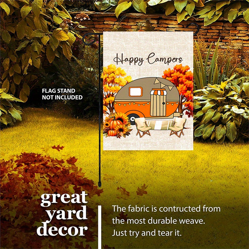 "Happy Camper" Fall Garden Flag