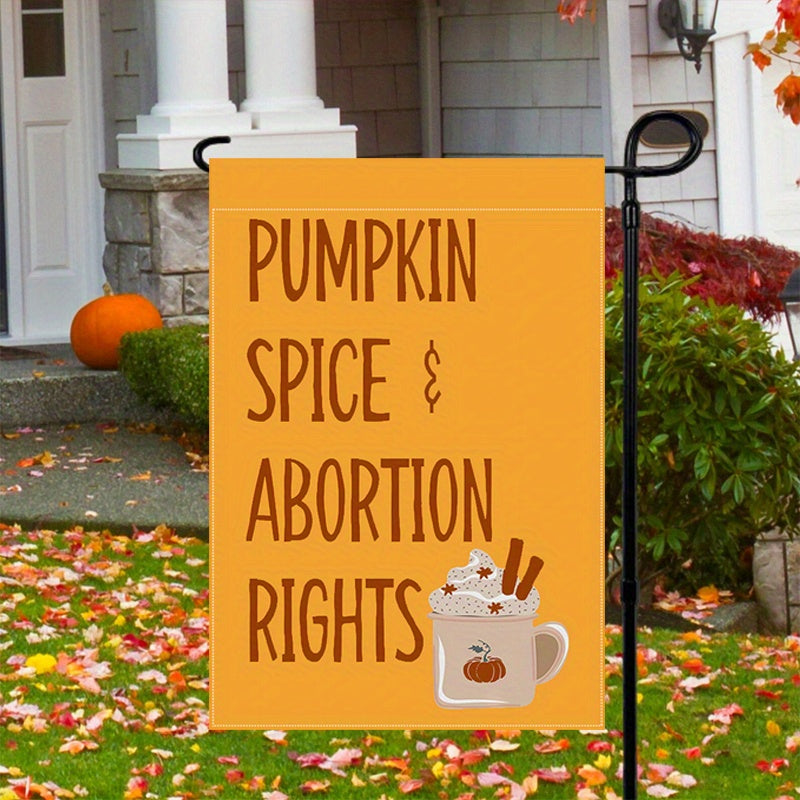 Double-Sided Waterproof Linen Fabric Fall Pumpkin Spice & Rights Garden Flag