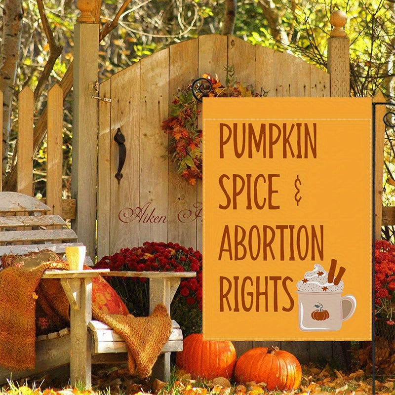 Double-Sided Waterproof Linen Fabric Fall Pumpkin Spice & Rights Garden Flag