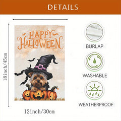 Fall Happy Halloween Yorkshire Garden Flag