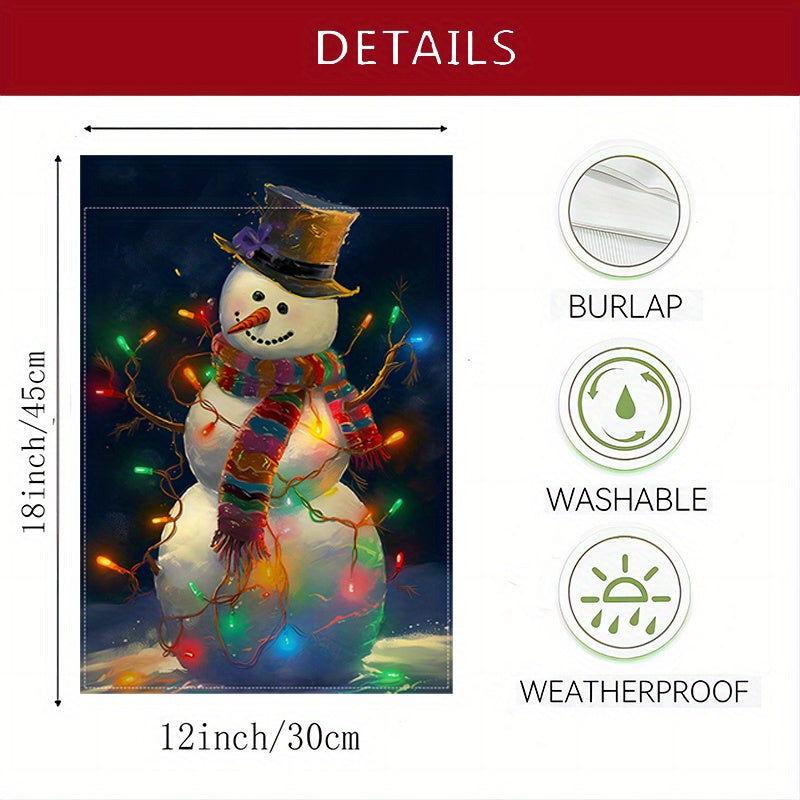 Whimsical, Charming Snowman Welcome Garden Flag