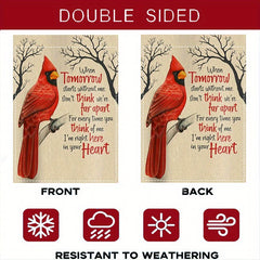 Burlap Cardinal Red Double Sided Waterproof Garden Flag