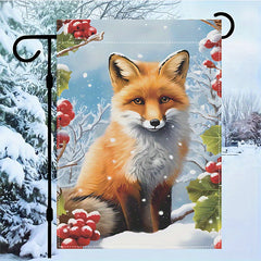 Charming Fox Christmas Garden Flag