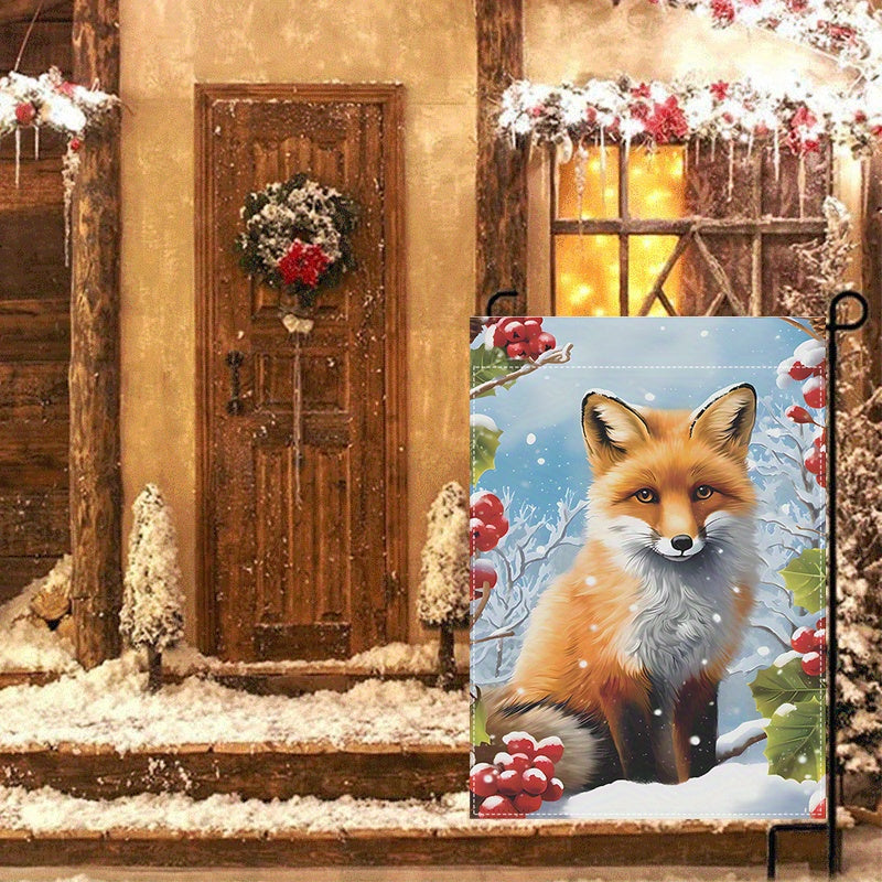 Charming Fox Christmas Garden Flag