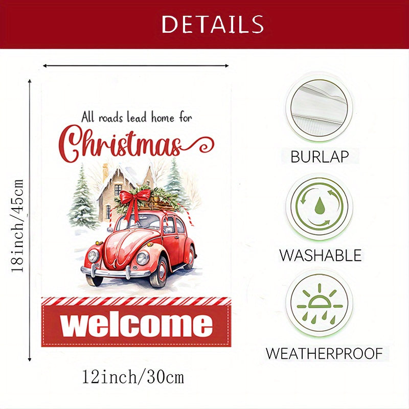 Winter Wonderland Double-Sided Burlap Garden Flag