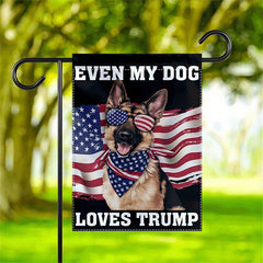 Patriotic German Shepherd Garden Flag