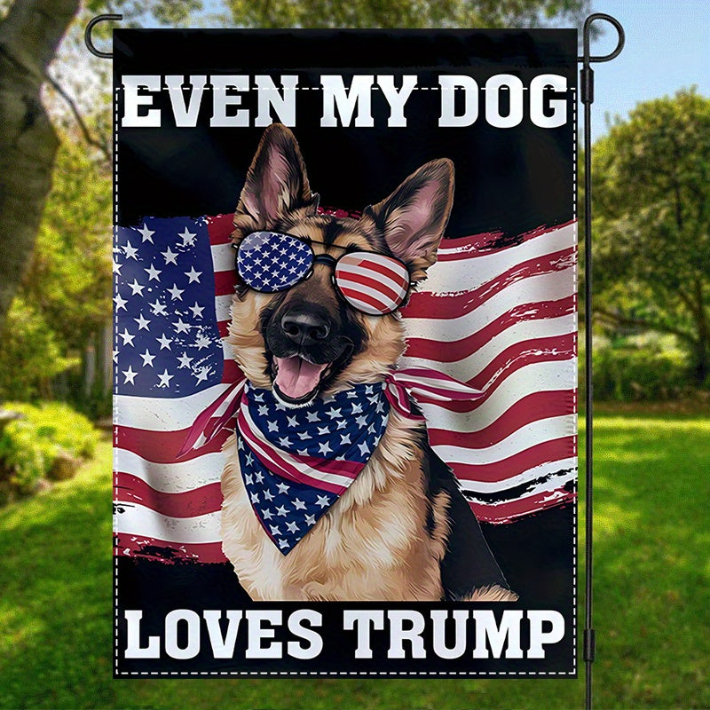 Patriotic German Shepherd Garden Flag