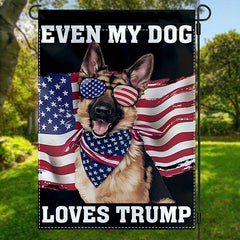 Patriotic German Shepherd Garden Flag