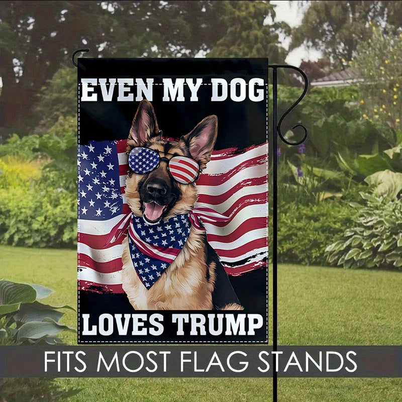 Patriotic German Shepherd Garden Flag