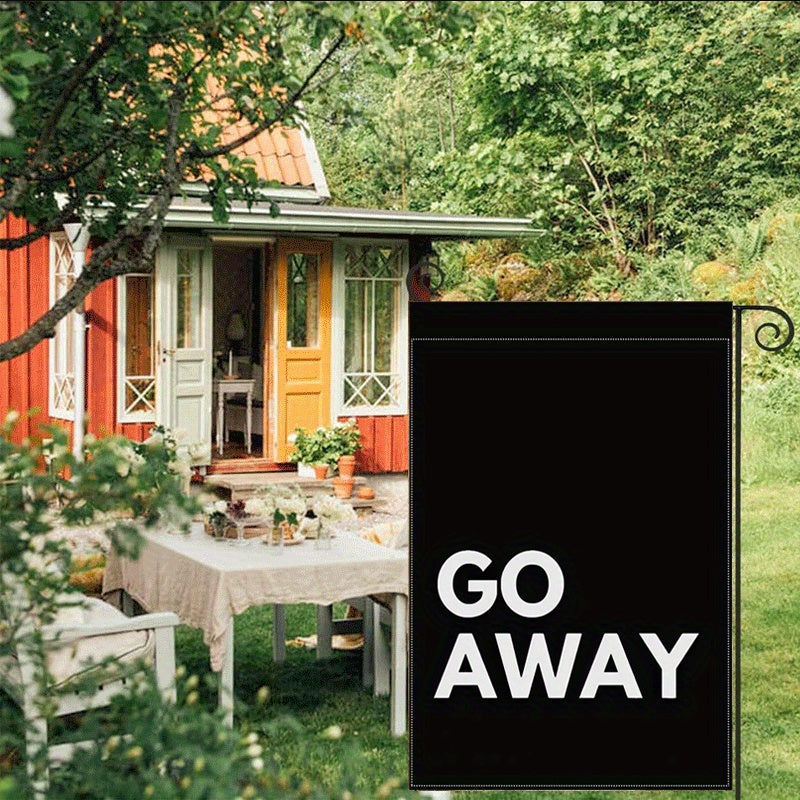 2D Door Banner "Go Away" Double-Sided Polyester Garden Flag