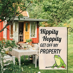 Humorous Hippity Hoppity Garden Flag