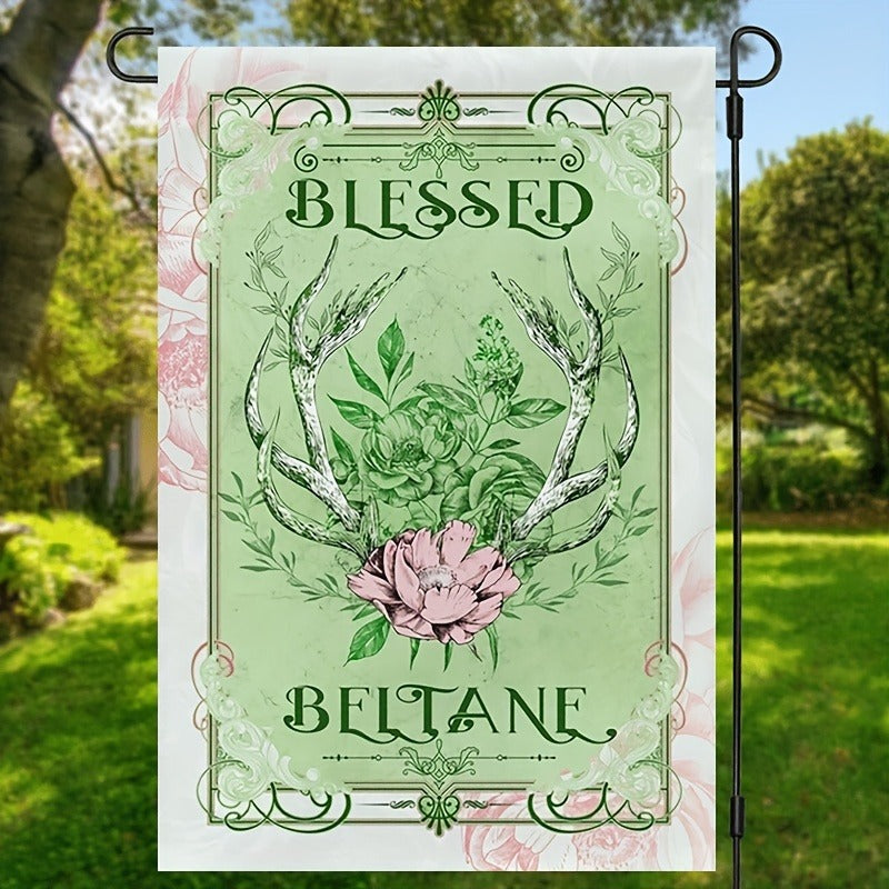 Blessed Beltane Spring Garden Flag