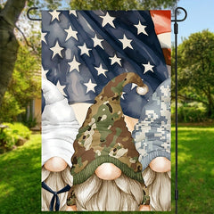 USA Gnomes Theme Garden Flag