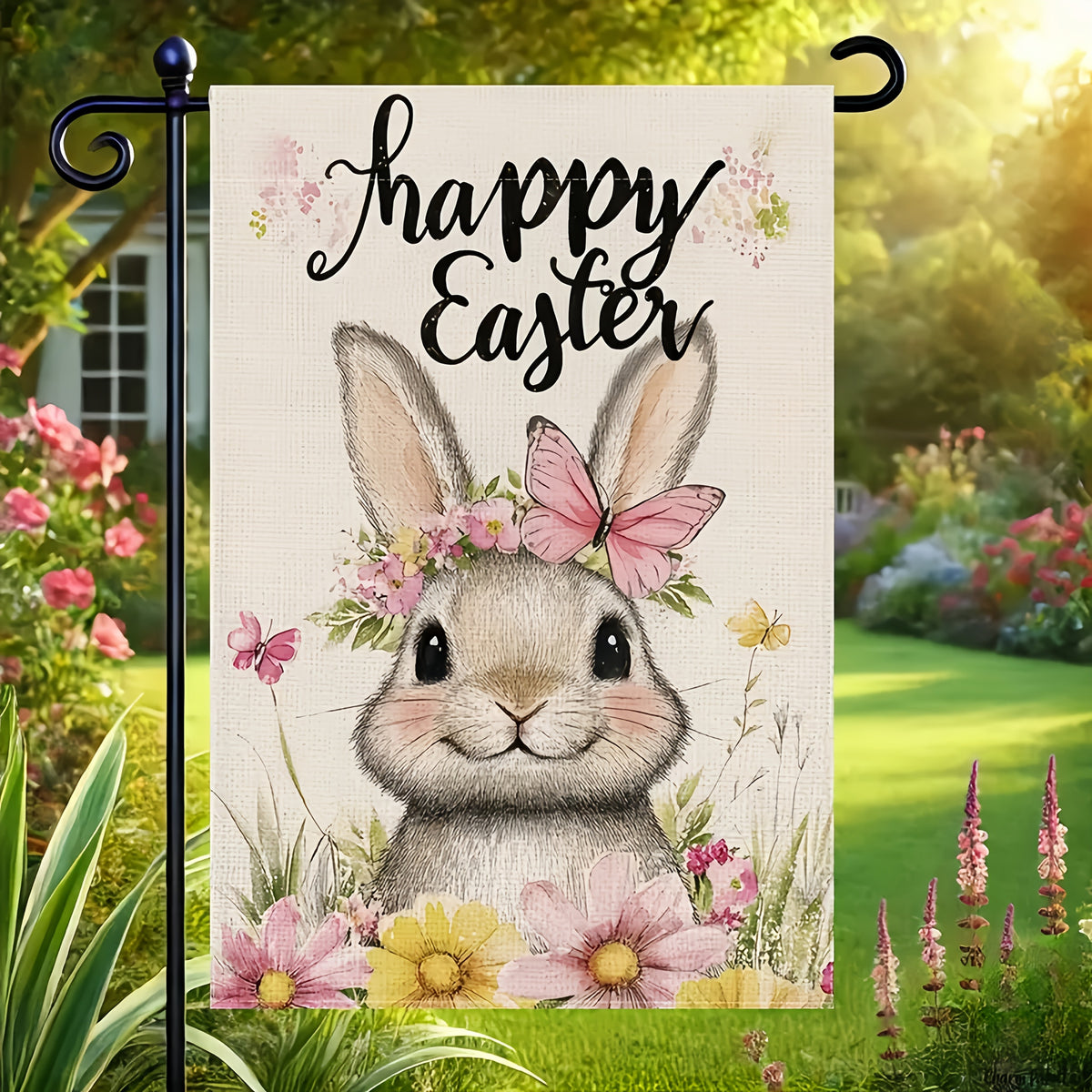 Happy Easter Bunny Garden Flag