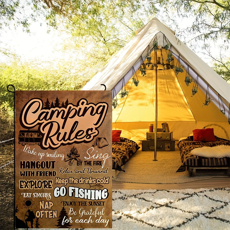 Camping Rules & Tips Double-Sided Garden Flag