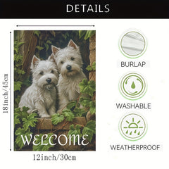 4pcs/Set, West Highland Terrier Theme Different Seasonal Festival Garden Flag