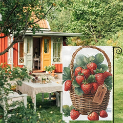 Strawberries House Flag