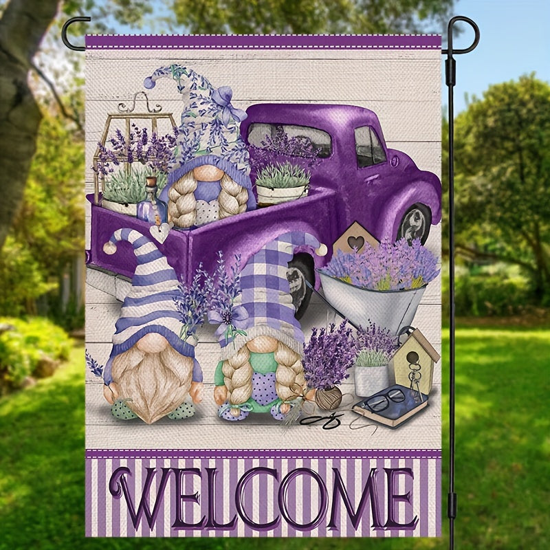 Charming Lavender Spring Welcome Garden Flag