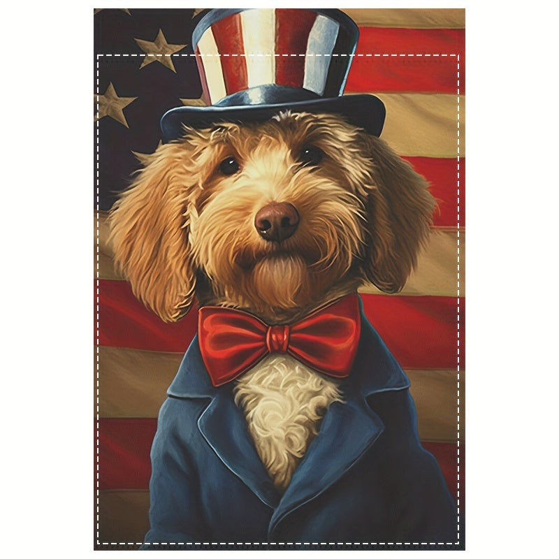 Teddy Dog USA Vintage Garden Flag