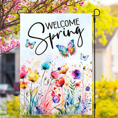 Welcome Spring Garden Flag